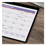 Monthly Desk/Wall Calendar with Plastic Backboard and Bonus Pages, 11 x 8, White/Violet/Red Sheets, 12-Month (Jan-Dec): 2025