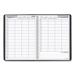 DayMinder Four-Person Group Daily Appointment Book, 11 x 8, Black Cover, 12-Month (Jan to Dec): 2025