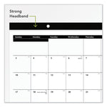 Compact Desk Pad, 18 x 11, White Sheets, Black Binding, Clear Corners, 12-Month (Jan to Dec): 2025
