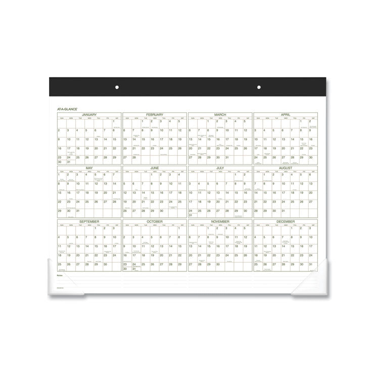 Two-Color Desk Pad, 22 x 17, White Sheets, Black Binding, Clear Corners, 12-Month (Jan to Dec): 2025