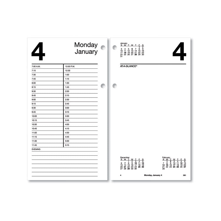 Large Desk Calendar Refill, 4.5 x 8, White Sheets, 12-Month (Jan to Dec): 2025