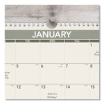 Recycled Wall Calendar, Unruled Blocks, 15 x 12, Sand/Green Sheets, 12-Month (Jan to Dec): 2025