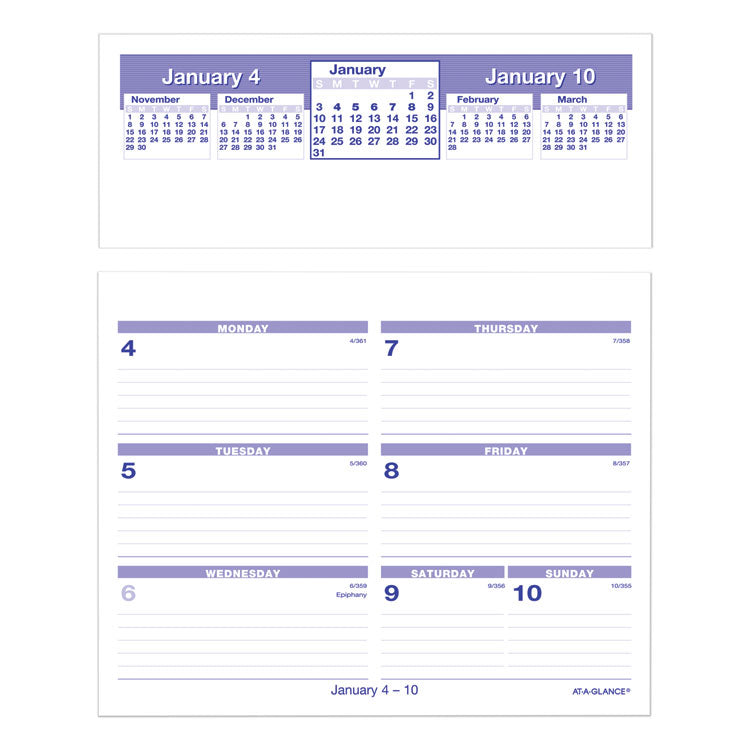 Flip-A-Week Desk Calendar and Base, 7 x 5.5, White Sheets, 12-Month (Jan to Dec): 2025