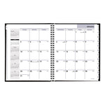 DayMinder Hard-Cover Monthly Planner with Memo Section, Unruled Blocks, 8.5 x 7, Black Cover, 12-Month (Jan to Dec): 2025
