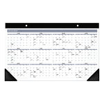 Contemporary Monthly Desk Pad, 18 x 11, White Sheets, Black Binding/Corners,12-Month (Jan to Dec): 2025