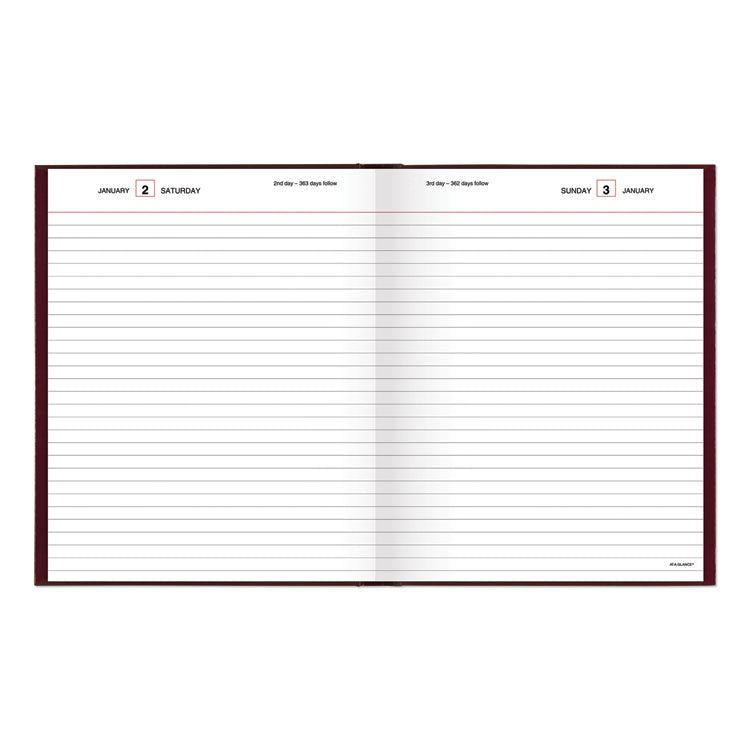 Standard Diary Daily Diary, 2025 Edition, Medium/College Rule, Red Cover, (200) 9.5 x 7.5 Sheets