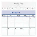 QuickNotes Wall Calendar, 12 x 17, White/Blue/Yellow Sheets, 12-Month (Jan to Dec): 2025