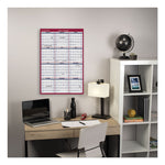 Erasable Vertical/Horizontal Wall Planner, 24 x 36, White/Blue/Red Sheets, 12-Month (Jan to Dec): 2025
