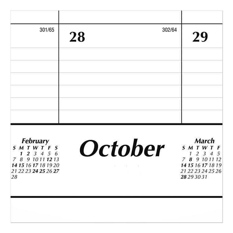 Academic Year Ruled Desk Pad, 21.75 x 17, White Sheets, Black Binding, Black Corners, 16-Month: Sept 2025 to Dec 2026
