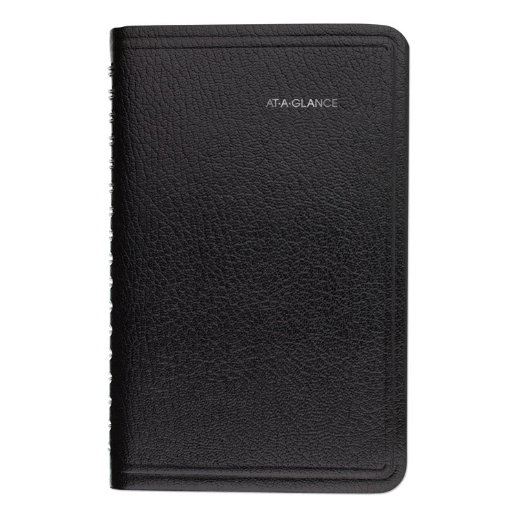 DayMinder Weekly Pocket Appointment Book with Telephone/Address Section, 6 x 3.5, Black Cover, 12-Month (Jan to Dec): 2025