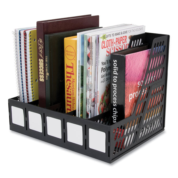 Literature File, Five Slots, 13.25 x 10 x 10.25, Black