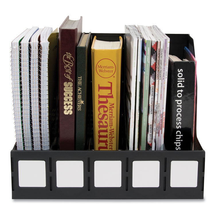 Literature File, Five Slots, 13.25 x 10 x 10.25, Black