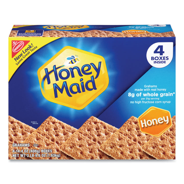 Honey Maid Honey Grahams, 14.4 oz Box, 4 Boxes/Pack