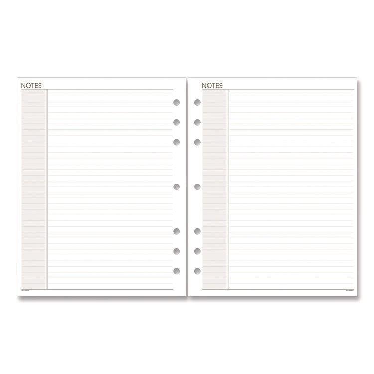 Lined Notes Pages for Planners/Organizers, 8.5 x 5.5, White Sheets, Undated, 30 Sheets