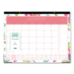 Day Designer Peyton Desk Pad Calendar, Floral Artwork, 22 x 17, Black Binding, Clear Corners, 12-Month (Jan to Dec): 2025