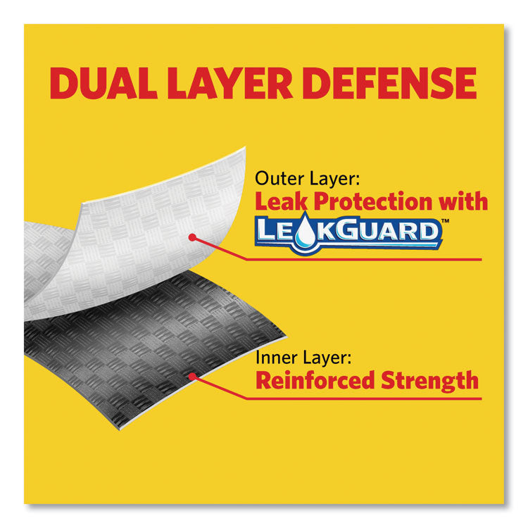 Tall Kitchen Drawstring Trash Bags with LeakGuard, 13 gal, Unscented, 23.47" x 25.38", White, 120/Box