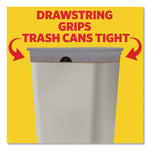 Tall Kitchen Drawstring Trash Bags with LeakGuard, 13 gal, Unscented, 23.47" x 25.38", White, 120/Box