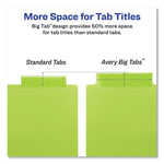 Big Tab Insertable One-Pocket Plastic Dividers, 5-Tab, 11.13 X 9.25, Assorted, 1 Set