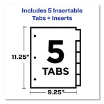 Big Tab Insertable One-Pocket Plastic Dividers, 5-Tab, 11.13 X 9.25, Assorted, 1 Set