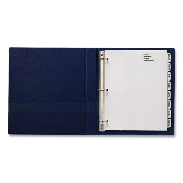 Big Tab Printable Large White Label Tab Dividers, 8-Tab, 11 x 8.5, White, 4 Sets