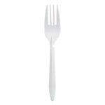 Mediumweight Polypropylene Cutlery, Fork, Plastic, White, 1,000/Carton