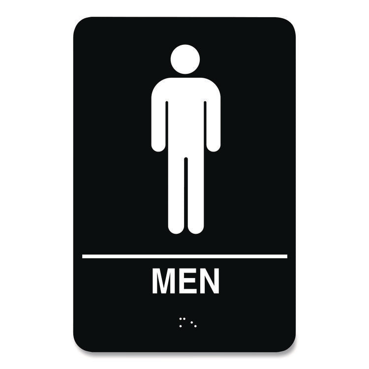 Indoor Restroom Door Sign, Men/women, 5.9 X 9, Black/white, 2/pack