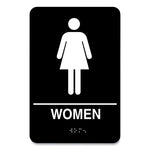 Indoor Restroom Door Sign, Men/women, 5.9 X 9, Black/white, 2/pack