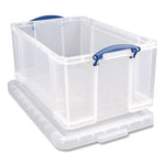 Snap-Lid Storage Bin, 16.9 Gal, 17.31" X 28" X 12.25", Clear/blue