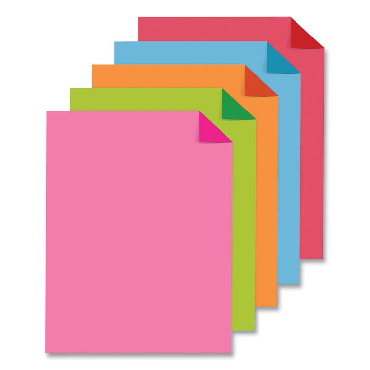 Double-Color Card Stock, 70 lb Cover Weight, Assorted Colors, 8.5 x 11, 80/Pack