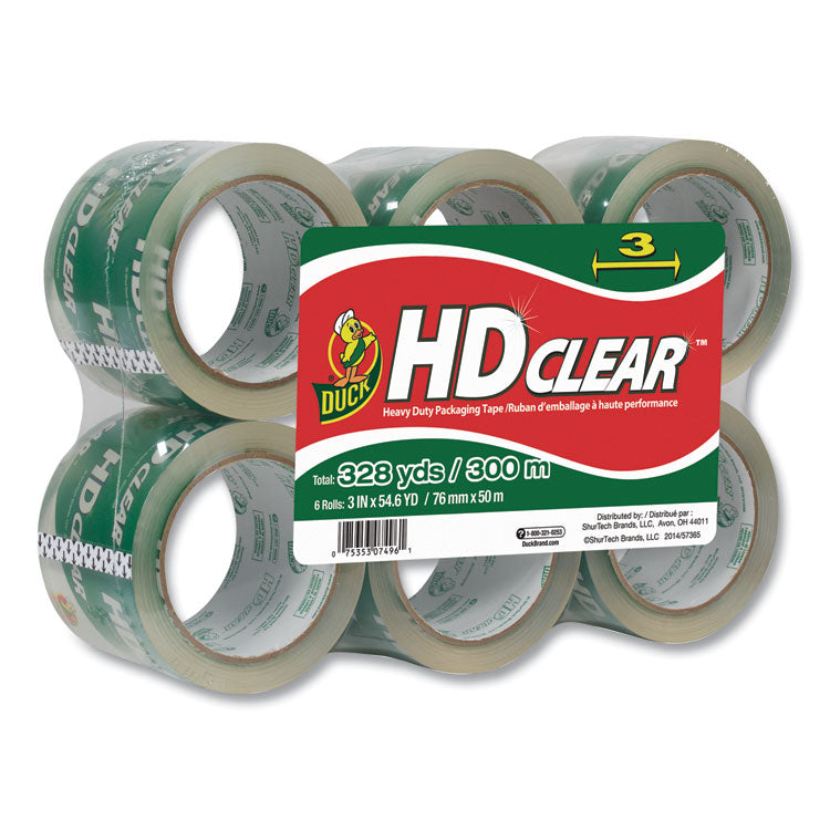 Heavy-Duty Carton Packaging Tape, 3" Core, 3" X 54.6 Yds, Clear, 6/pack