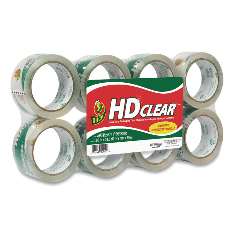 Heavy-Duty Carton Packaging Tape, 3" Core, 1.88" X 55 Yds, Clear, 8/pack