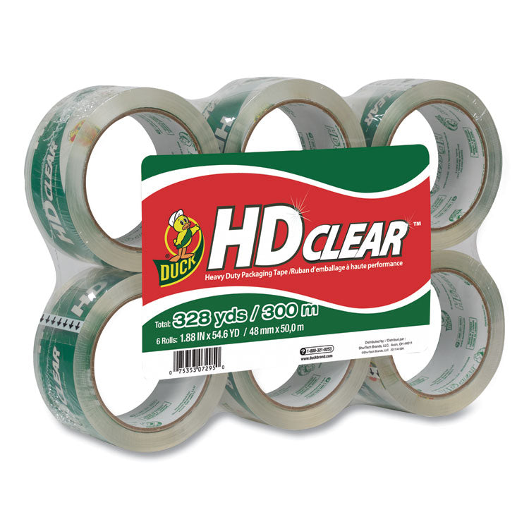 Heavy-Duty Carton Packaging Tape, 3" Core, 1.88" X 55 Yds, Clear, 6/pack