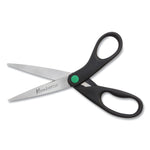 KleenEarth Scissors, 8" Long, 3.25" Cut Length, Straight Black Handle, 2/Pack