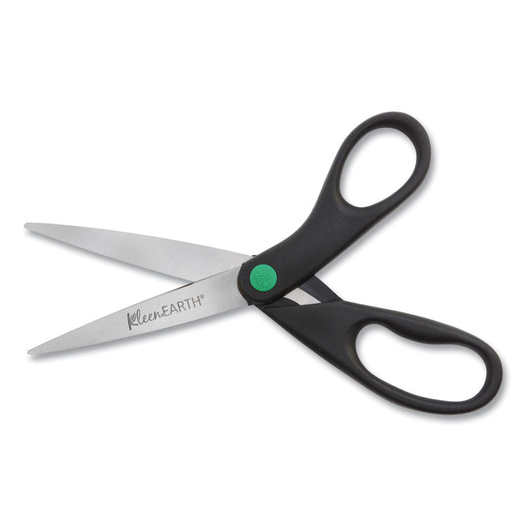 KleenEarth Scissors, 8" Long, 3.25" Cut Length, Straight Black Handle