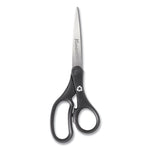 KleenEarth Basic Plastic Handle Scissors, 8" Long, 3.25" Cut Length, Straight Black Handle