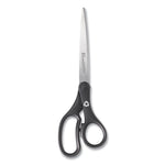 KleenEarth Basic Plastic Handle Scissors, 9" Long, 4.25" Cut Length, Straight Black Handle