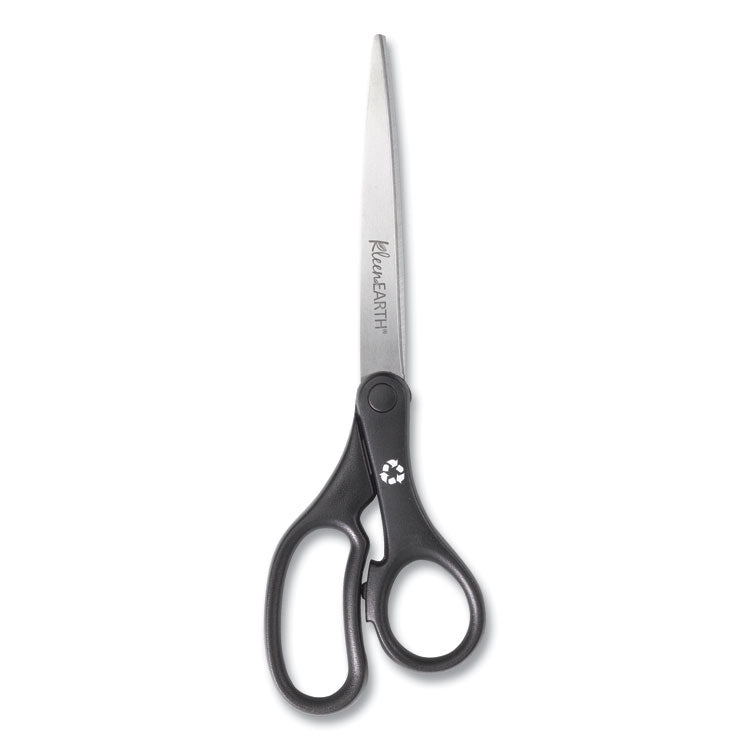 KleenEarth Basic Plastic Handle Scissors, 9" Long, 4.25" Cut Length, Straight Black Handle