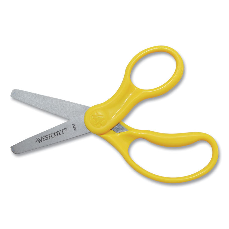 For Kids Scissors, Rounded Tip, 5" Long, 1.75" Cut Length, Straight Handle, Randomly Assorted Handle Color