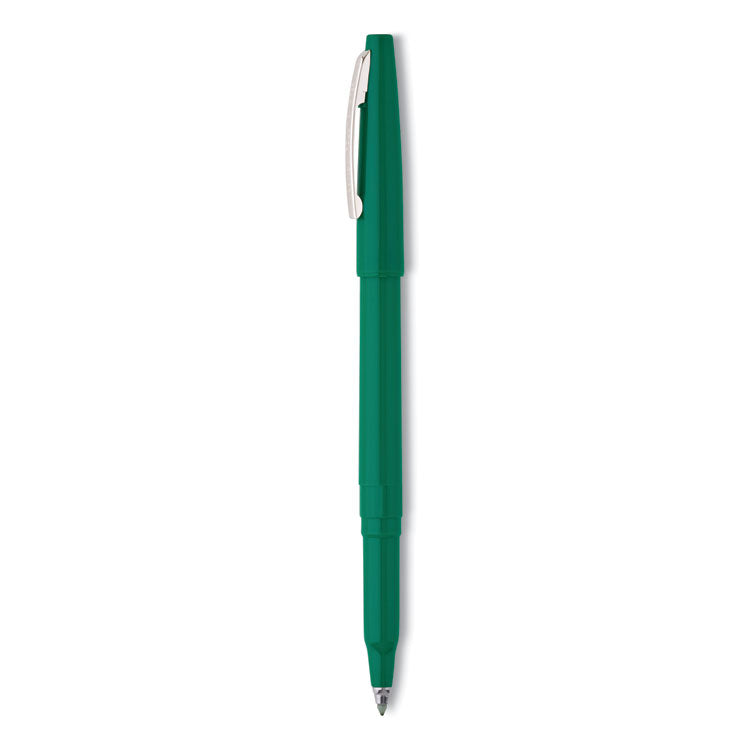 Rolling Writer Rollerball Pen, Stick, Medium 0.8 mm, Green Ink, Green Barrel, Dozen
