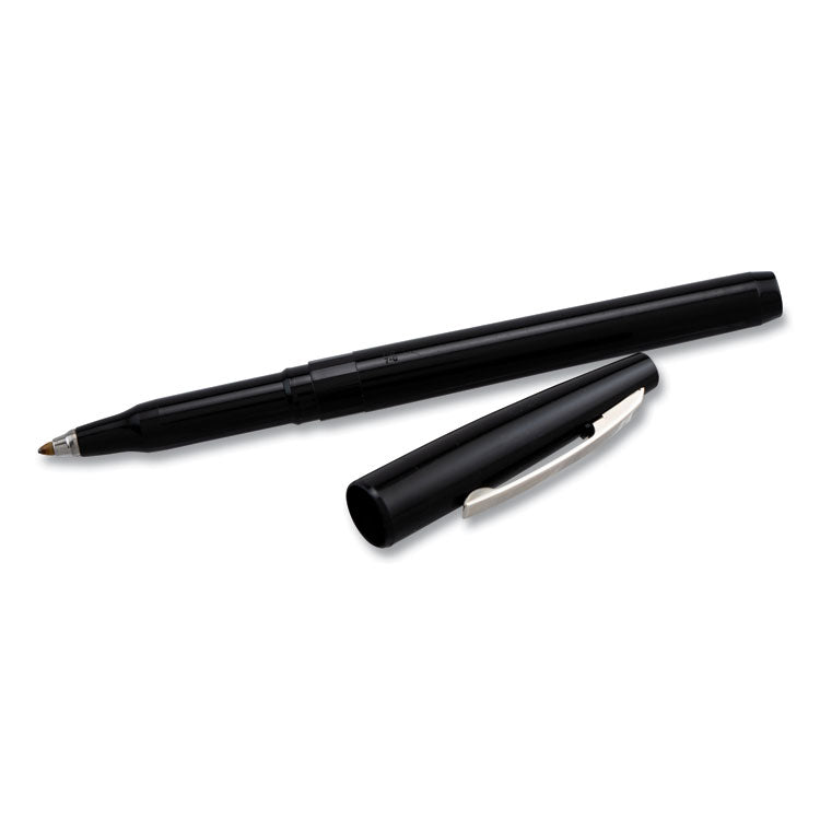 Rolling Writer Rollerball Pen, Stick, Medium 0.8 mm, Black Ink, Black Barrel, Dozen