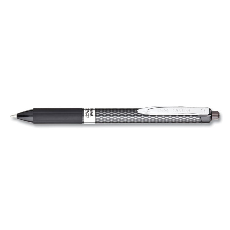 Oh! Gel Pen, Retractable, Medium 0.7 Mm, Black Ink, Black Barrel, Dozen
