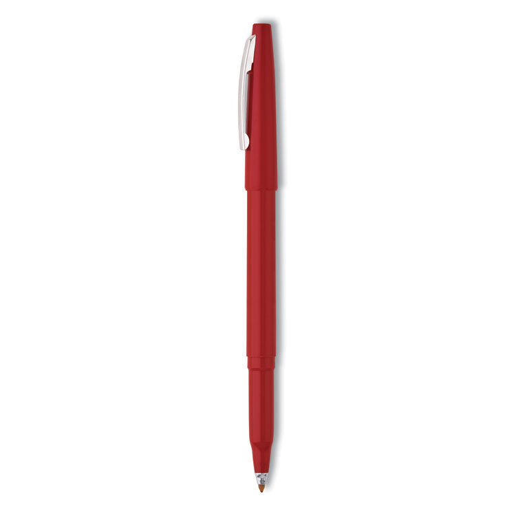 Rolling Writer Rollerball Pen, Stick, Medium 0.8 mm, Red Ink, Red Barrel, Dozen