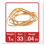 Rubber Bands, Size 33, 0.04" Gauge, Beige, 1 Lb Box, 640/pack
