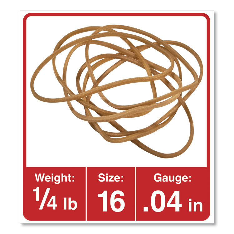 Rubber Bands, Size 16, 0.04" Gauge, Beige, 4 Oz Box, 475/pack