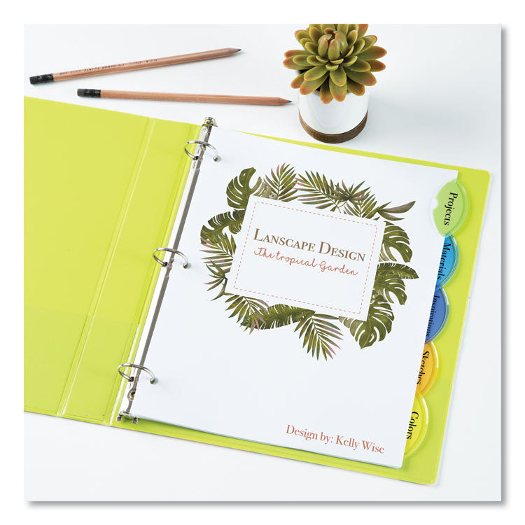 Insertable Style Edge Tab Plastic Dividers, 5-Tab, 11 X 8.5, Translucent, 1 Set