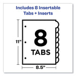 Insertable Style Edge Tab Plastic Dividers, 8-Tab, 11 X 8.5, Translucent, 1 Set