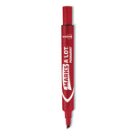 Marks A Lot Regular Desk-Style Permanent Marker, Broad Chisel Tip, Red, Dozen (7887)