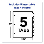 Insertable Style Edge Tab Plastic Dividers, 5-Tab, 11 X 8.5, Translucent, 1 Set