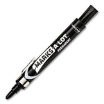 Marks A Lot Large Desk-Style Permanent Marker With Metal Pocket Clip, Broad Bullet Tip, Black, Dozen (24878)