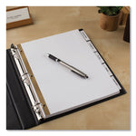 Insertable Big Tab Dividers, 5-Tab, Double-Sided Gold Edge Reinforcing, 11 x 8.5, White, Clear Tabs, 1 Set